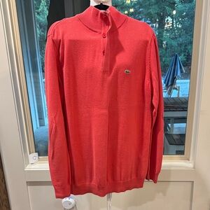 Lacoste Quarter Zip Button-Up Sweater